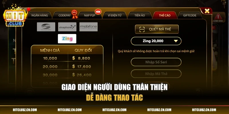 Giao diện người dùng thân thiện dễ dàng thao tác