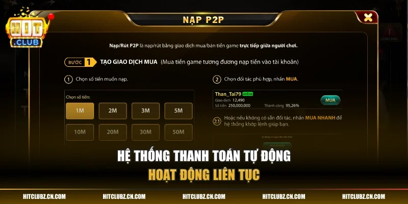 Hệ thống thanh toán tự động hoạt động liên tục